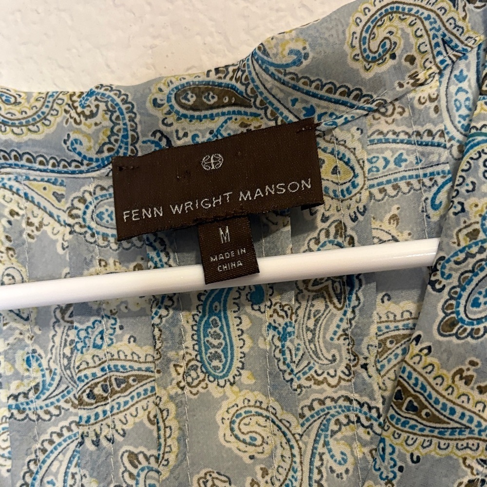 Fenn Wright Manson Paisley Blouse - Blue and Gray sheer Medium - Picture 2 of 6